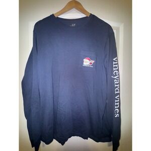 Vineyard Vines men's blue long‎ sleeve  Christmas shirt size large